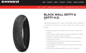신코 오토바이 타이어 140/40-30인치 블랙 월 SR777 및 SR777 HD