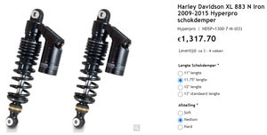 Harley Davidson XL 883 N Iron 2009-2015 Hyperpro schokdemper HyperproHDSP+1300-7-M-(03)